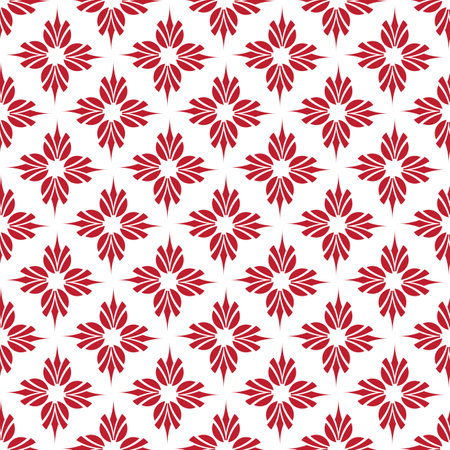 Seamless pattern with red flowers on white background. Vector illustration.のイラスト素材