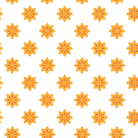 Seamless pattern of gingerbread cookies on a white background.のイラスト素材