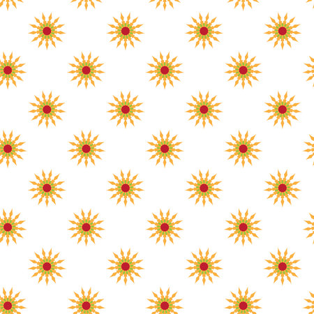 Seamless pattern with sun. Vector illustration on white background.のイラスト素材