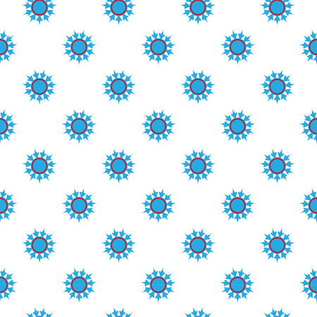 Seamless pattern with blue sun on white background. Vector illustration.のイラスト素材