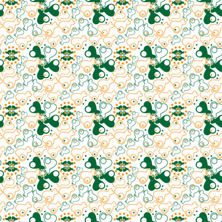 Seamless pattern with decorative birds and flowers. Vector illustration.のイラスト素材