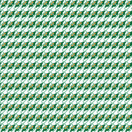 Seamless pattern with green leaves on white background. Vector illustration.の写真素材
