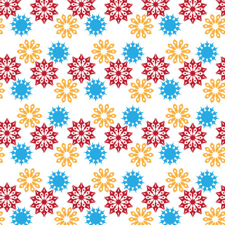 Seamless pattern with snowflakes on a white background.のイラスト素材