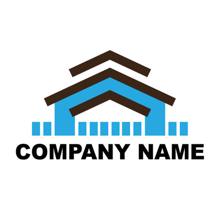 company logo icon element template house real estate property realty building blueのイラスト素材