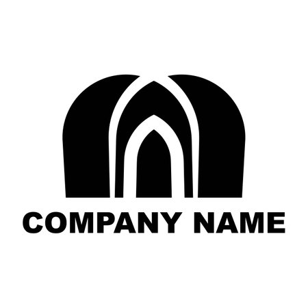 company logo icon vector illustration template design in black and white colors.のイラスト素材