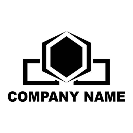 company logo icon element template corporate style letter A black and white colorのイラスト素材