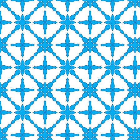 Seamless pattern illustration in traditional style - like Portuguese tiles.のイラスト素材