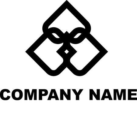 Corporation logo with a cat head in black on white backgroundのイラスト素材