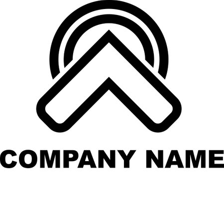 company logo icon vector illustration design template letter A with arrow up symbolのイラスト素材