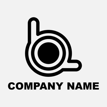 company logo icon element template black color with letter R in the middleのイラスト素材