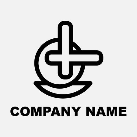 company logo icon element template black color with letter c plus sign symbolのイラスト素材
