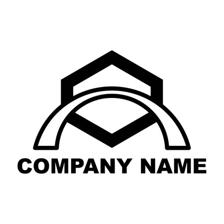 company logo icon element template black color vector illustration flat style simple imageのイラスト素材