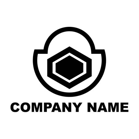 company logo icon element template vector illustration design in black and white colorsのイラスト素材