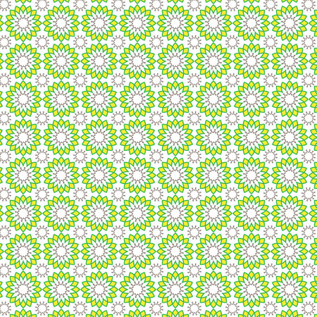 Seamless pattern with mandalas on a white background. Vector illustration.のイラスト素材