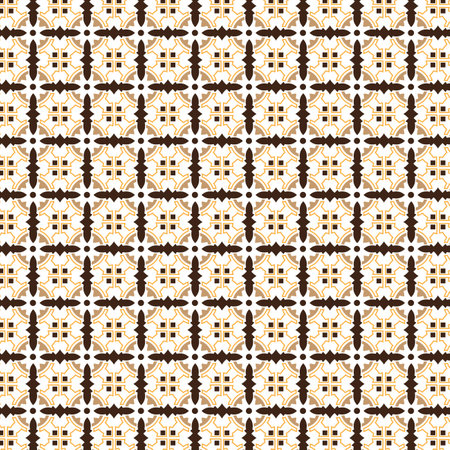 Seamless illustrated pattern made of abstract elements in beige, brown and blackのイラスト素材