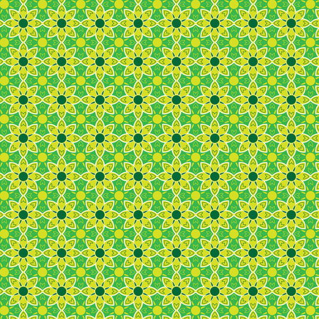 Vector seamless pattern with abstract flowers. Endless texture can be used for wallpaper, pattern fills, web page background,surface textures.のイラスト素材