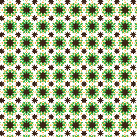Seamless pattern with decorative flowers on a white background. Vector illustration.のイラスト素材