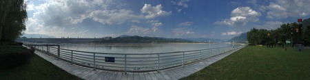 Three Gorges Dam panoramaの写真素材