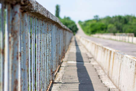Close-up photo of the bridge   in the hot summer (selective focus)の写真素材