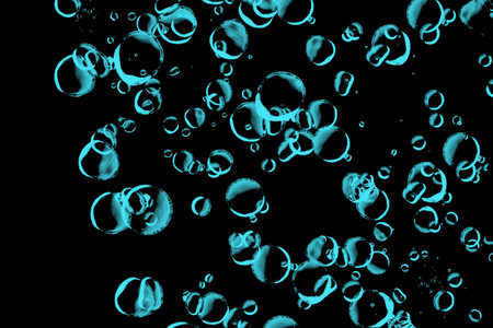 Black background with water drops, Soap bubble drop Suitable for textile, packaging, postcards,...