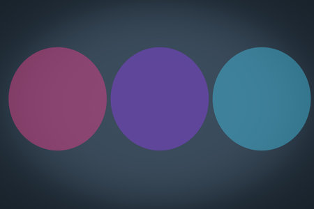 Cover templates set with three vibrant gradient round shapes. Futuristic abstract backgrounds with glossy sphere for your creative graphic design. Ideal for header, poster, landing, sites, brochure.の写真素材