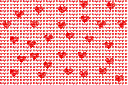 Abstract heart shape on pink background. Colorful banner template. Easy editable illustration for display product, advertisement, wallpaper, websites, card, greetings. Valentine's day, love, relationshipの写真素材