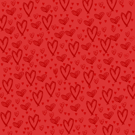 Abstract heart shape on red background. Colorful banner template. Easy editable illustration for...