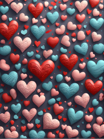 Valentine's day background with hearts. vector illustration.の素材