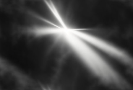 Sunlight in the dark, black and white tone, abstract backgroundの素材