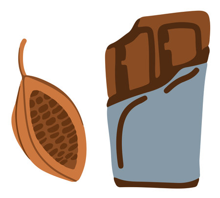 international chocolate day, world chocolate day, cartoon illustration, chocolate bar and candy, modern illustration, isolated images, vector illustrationsのイラスト素材