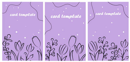 Vector linear abstract poster. Wallpaper in a minimalist style for spring and summer with botanical leaves, flowers, organic shapes. For poster, poster, background, postcard, website and packaging.のイラスト素材