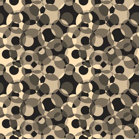 Abstract seamless pattern with round geometric shapes. Light and dark circles of different sizes and shades. Repeating texture for the design of wallpaper, textile, wrapping paper, web pages. Vector.のイラスト素材