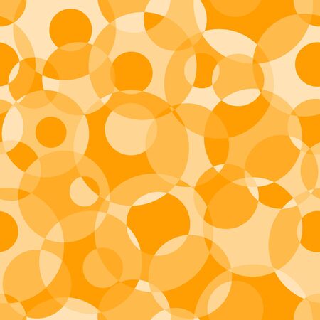 Abstract seamless pattern with round geometric shapes. Circles of different sizes and shades of yellow. Repeating texture for wallpaper design, textile, wrapping paper, web pages. Vector illustrationのイラスト素材