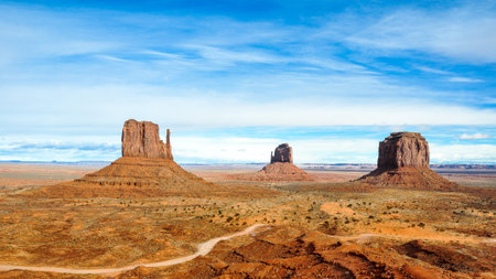 Classic View of Monument Valley Tribal Park, Arizona 