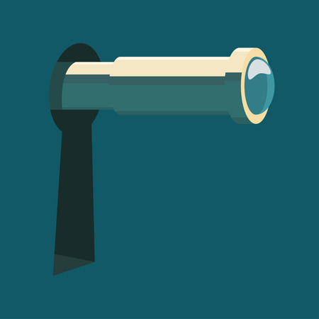 Spyglass in keyhole. Espionage concept illustration.のイラスト素材