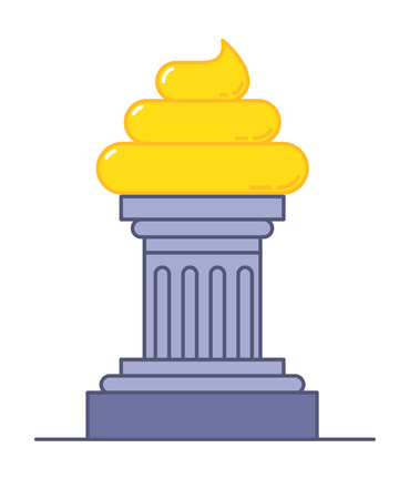 Golden poop award. Funny trophy illustration.のイラスト素材