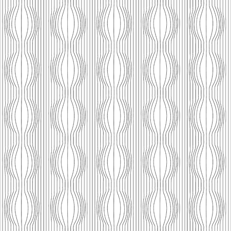 Black stripes with bulgy effect. Abstract spherical objects seamless pattern. Clipping mask used.のイラスト素材