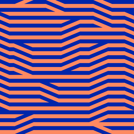 Abstract geometric seamless pattern. Orange and blue color combination. Clipping mask used.のイラスト素材