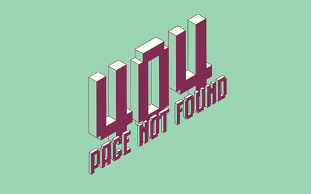 Isometric Page not found title on green background.のイラスト素材