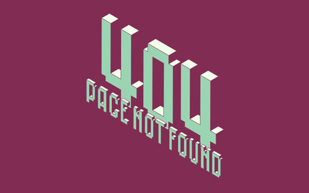 Isometric Page not found title on purple background.