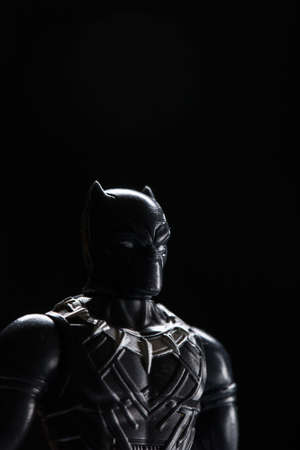 Moscow, Russia - September 24, 2021: Plastic figure of Black Panther, the character from Marvel universe.のeditorial素材