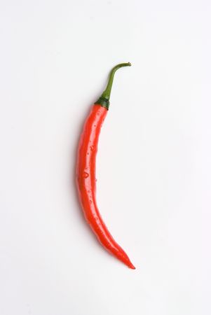 Big red paprika isolated on white backgroundの写真素材