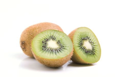 Kiwi fruit on white backgroundの写真素材
