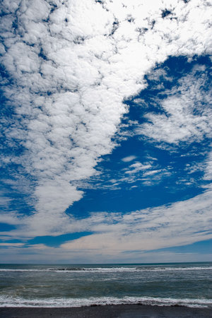 Blue sky and white cloudの写真素材