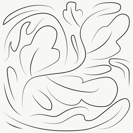Abstract leaves hand drawn. Vector illustration.のイラスト素材