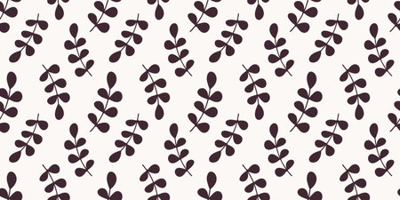 Minimalist Leafy seamless Pattern. Simple Organic texture for fashion print, fabric or wallpaper....