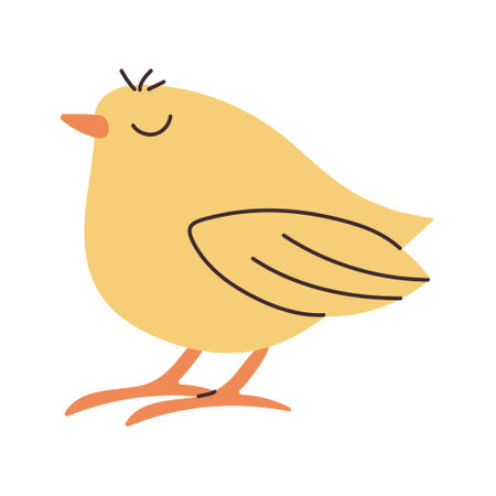 Doodle of cute kawaii bird isolated on white background. Hand drawn vector illustration in hand drawn styleのイラスト素材