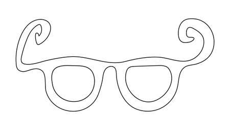 Sunglasses outline hand drawn element isolated on white background with editable stroke.のイラスト素材