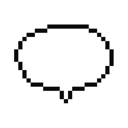 Pixel oval speech bubble isolated on transparent background. Text box for chats and games. Vector illustration in 8 bit art styleのイラスト素材