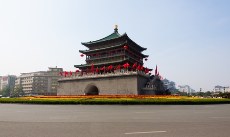 Xian Drum Tower at autumnのeditorial素材